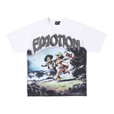 Mixed Emotion Beach Cherub Rhinestone Graphic Oversized Tee