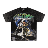 Mixed Emotions Skull Astronaut Space Rhinestone Tee