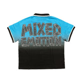 Mixed Emotion Vintage Car Gradient Polo Shirt Unisex Hip-Hop Streetwear