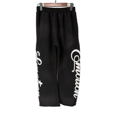 Mixed Emotion Rhinestone Cursive Letter Wide‑Leg Sweatpants Y2K Streetwear Loose Baggy Jogger Pants