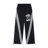 Mixed‑Emotion Side‑Stripe Graphic Wind Pants