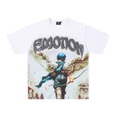 Mixed Emotion Winged Archer Angel Rhinestone‑Print Oversized Tee