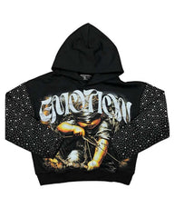 Mixed Emotions Archer Rhinestone Hoodie Black