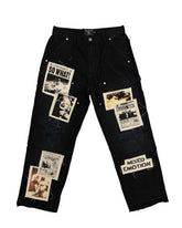 Mixed Emotions Newspaper Carpenter Pants Black