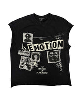 Mixed Emotions Newspaper Sleeveless Tee Black