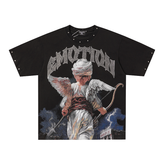 Mixed Emotions Rivet Cupid Angel Rhinestone Tee