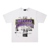 Mixed Emotion Retro Collage Print Oversized Tee