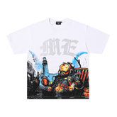 Mixed Emotions Relaxed Diver Graphic Rhinestone Tee
