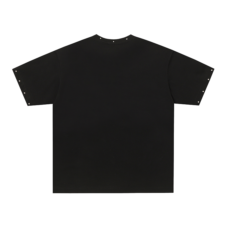Rivet Collar Rock Angel Band Rhinestone Oversized Graphic Tee