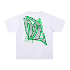 LVIVAN Monster Biker Rhinestone Graphic Oversized Tee