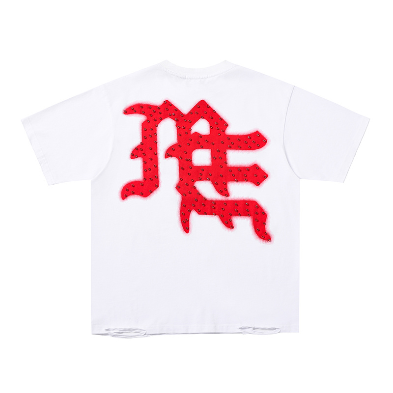 "Emotions Never Die" Rhinestone Distressed Hem Oversized Tee