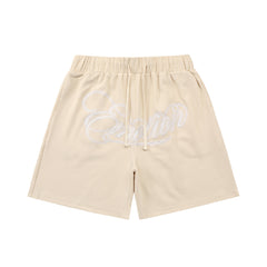 Mixed Emotion Cursive Logo French Terry Sweat Shorts Y2K Streetwear Loose Casual Shorts For Men Unisex 3 Colors