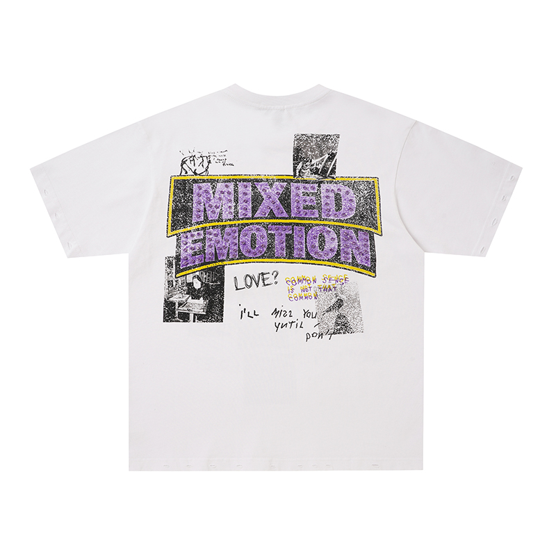 Mixed Emotion Retro Collage Print Oversized Tee