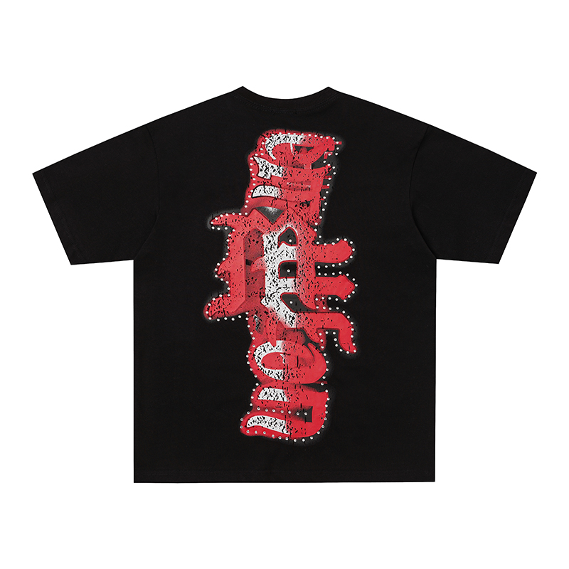 Mixed Emotion Shooting Cupid Angel Rhinestone Graphic Oversized Tee