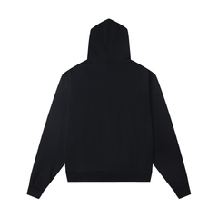 Mixed Emotion Gothic Stud‑Decorated Zip‑Up Hoodie Black & Off‑White