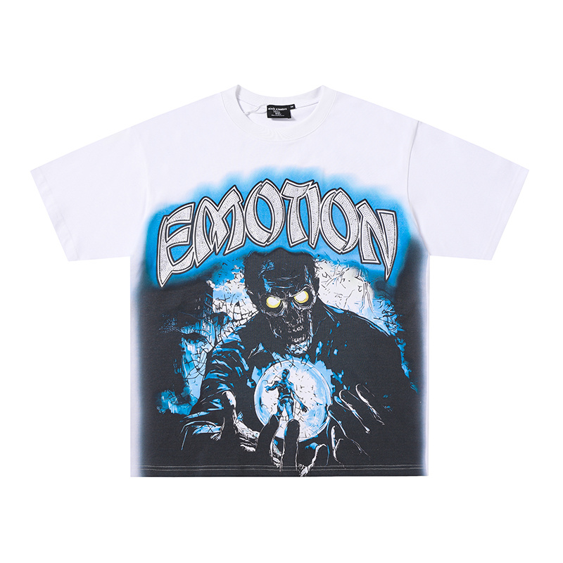 Mixed Emotions Zombie Crystal‑Ball Rhinestone Tee