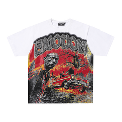 Mixed Emotions Graveyard Zombie Rhinestone Graphic Tee