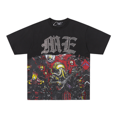 Mixed Emotion Octopus Performer Rhinestone‑Print Oversized Tee