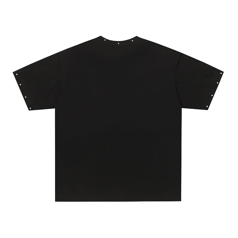 Mixed Emotion Surf Angel Rivet Decor Oversized Graphic Tee