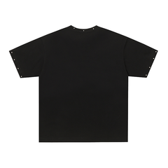 Mixed Emotion Surf Angel Rivet Decor Oversized Graphic Tee