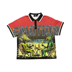 Mixed Emotion Vintage Car Gradient Polo Shirt  Unisex Hip-Hop Streetwear