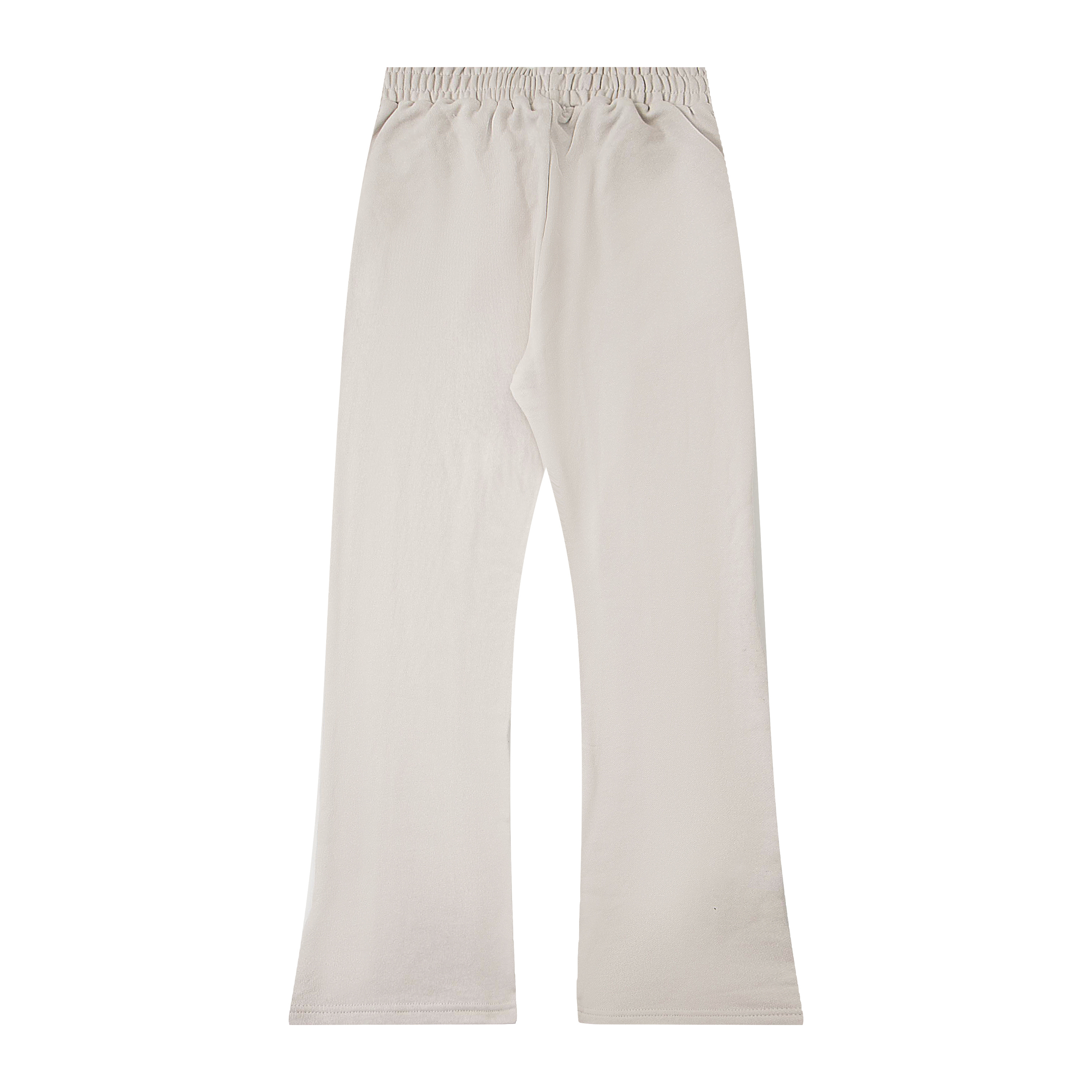 Mixed‑Emotion Rivet‑Trim Gothic Logo Flare Sweatpants