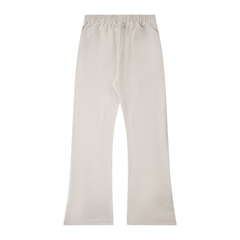Mixed‑Emotion Rivet‑Trim Gothic Logo Flare Sweatpants