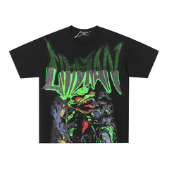 LVIVAN Monster Biker Rhinestone Graphic Oversized Tee