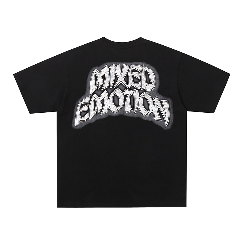 Mixed Emotion Spooky Zombie Graveyard Rhinestone Graphic Tee