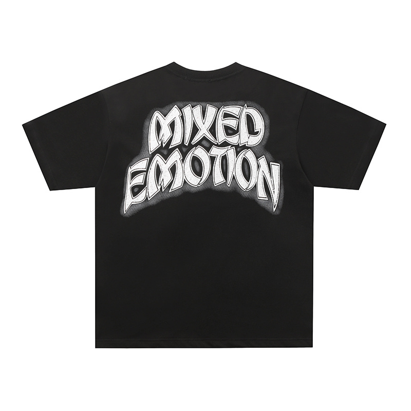 Mixed Emotion Cemetery Zombie Rhinestone Graphic Oversized Tee