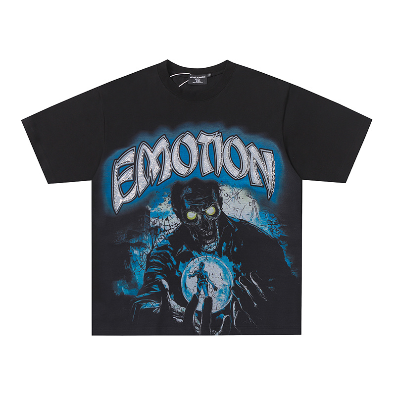 Mixed Emotions Zombie Crystal‑Ball Rhinestone Tee