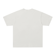 Mixed Emotion Surf Angel Rivet Decor Oversized Graphic Tee