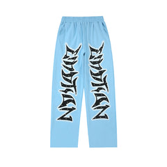 Mixed Emotion Multi‑Color Rhinestone Gothic Letter Wide‑Leg Sweatpants Y2K Streetwear Baggy Jogger Pants