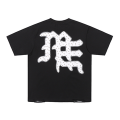 "Emotions Never Die" Rhinestone Distressed Hem Oversized Tee