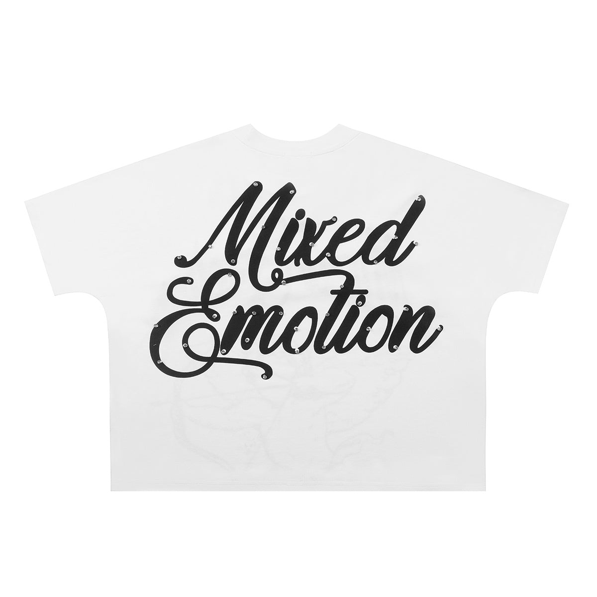 Mixed Emotion Cherub Cupid Script Graphic T-Shirt White Vintage Romantic Streetwear