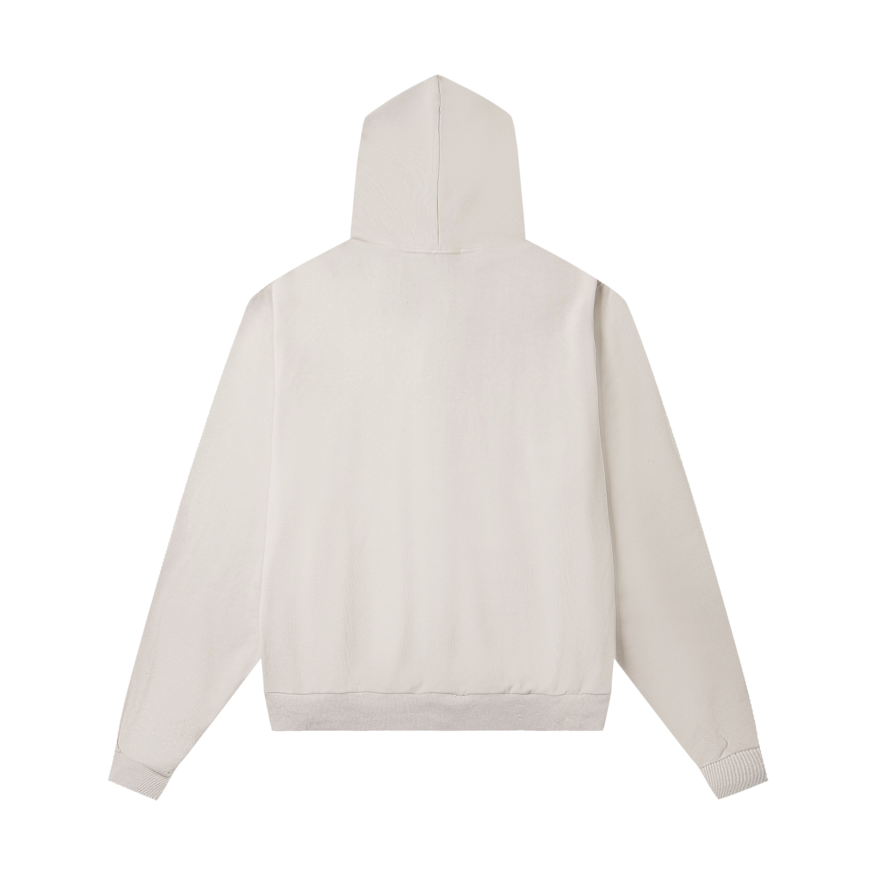 Mixed Emotion Gothic Stud‑Decorated Zip‑Up Hoodie Black & Off‑White