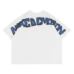 Mixed Emotion Graffiti Face Tooth Emotion T-Shirt White Cartoon Punk Streetwear