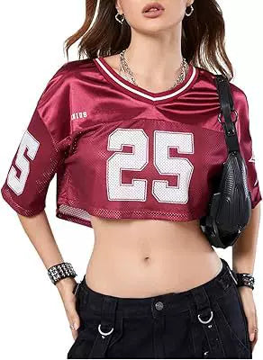 Oversized basketball jersey summer sheer streetwear trendy girl top Y2K women's clothing