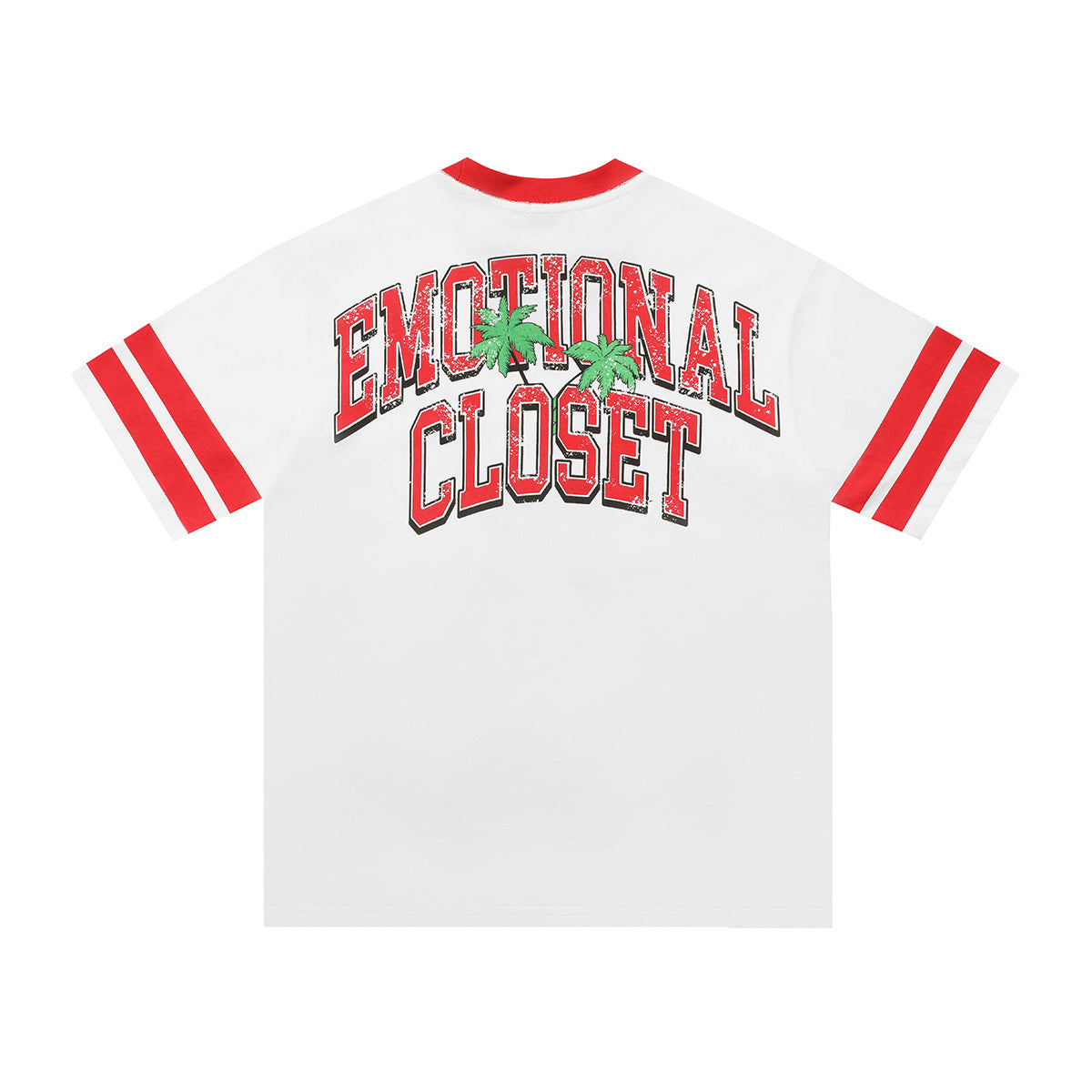 Emotional Closet Astronaut Surfer Ringer T-Shirt White Red Vintage Athletic Streetwear
