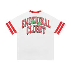 Emotional Closet Astronaut Surfer Ringer T-Shirt White Red Vintage Athletic Streetwear