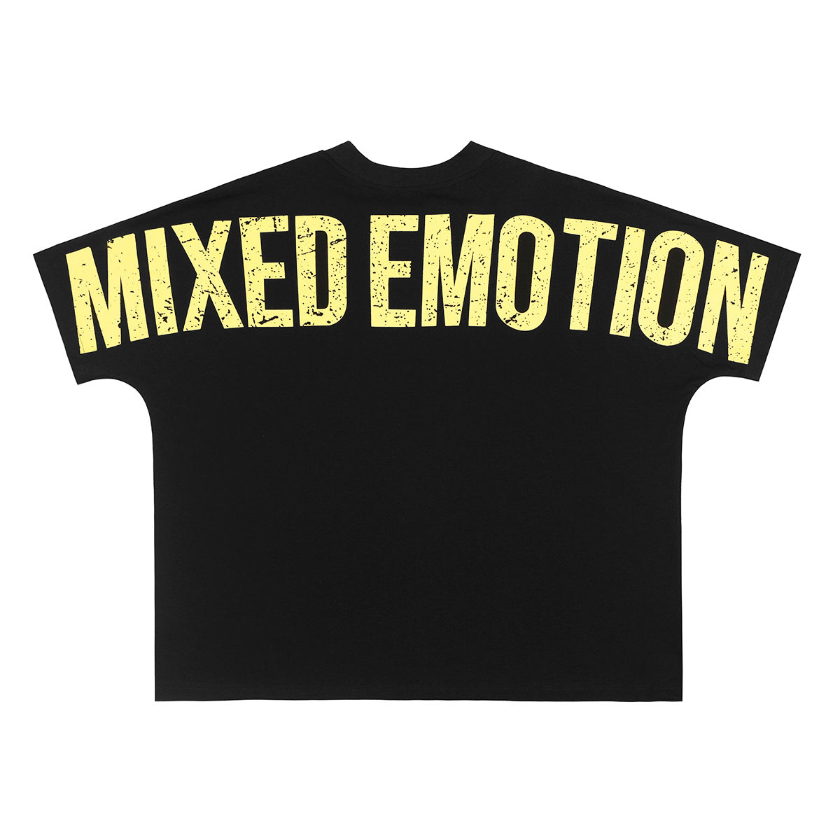 Mixed Emotion Grunge Eye Art Cropped Oversized T‑Shirt | Vintage Distressed Front & Back Print Unisex Street Tee