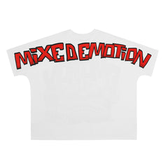 Mixed Emotion Retro Graffiti Cartoon Face Oversized Tee | Parental Advisory Explicit Content Graphic Unisex Street T‑Shirt