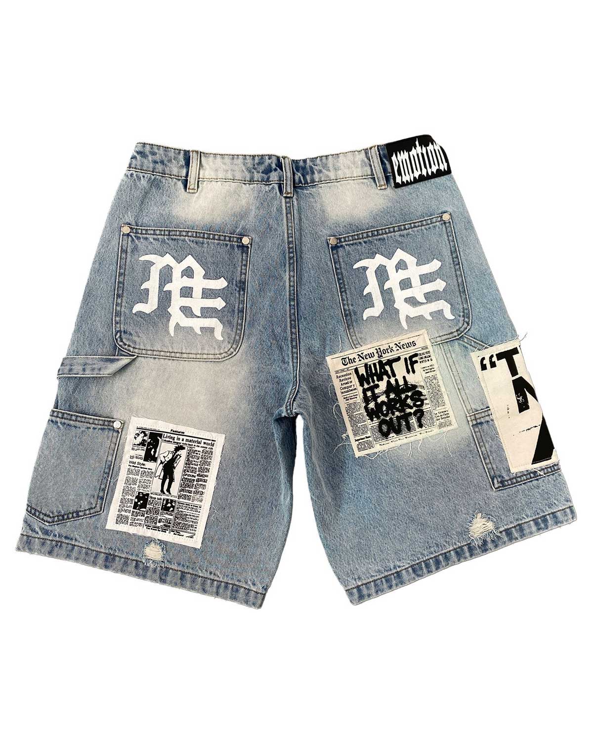 Mixed Emotions AI Denim Shorts Blue