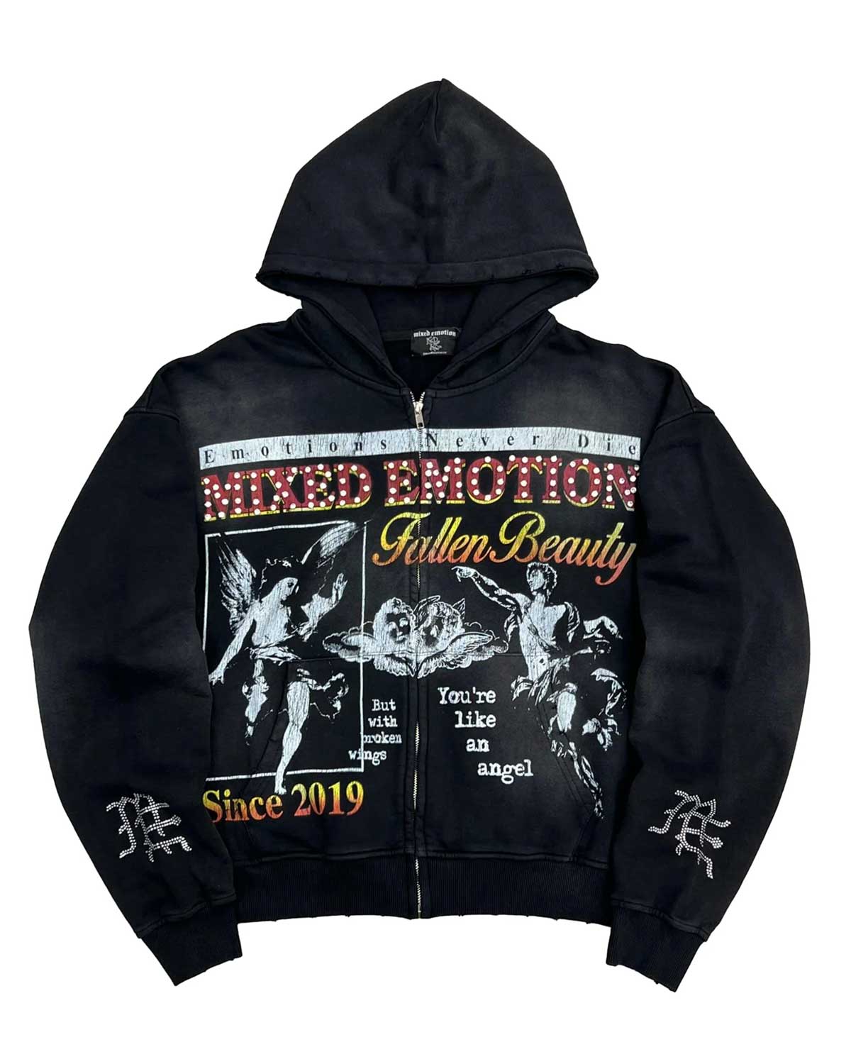 Mixed Emotions Broken Wings Hoodie Black