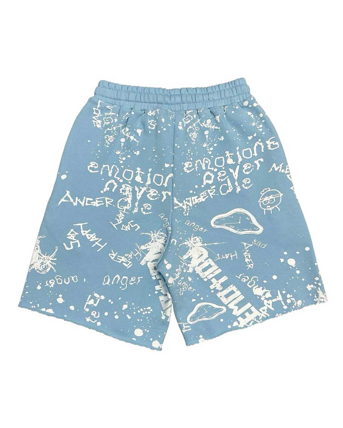 Mixed Emotions Graffiti Shorts Blue