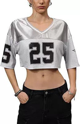 Oversized basketball jersey summer sheer streetwear trendy girl top Y2K women's clothing