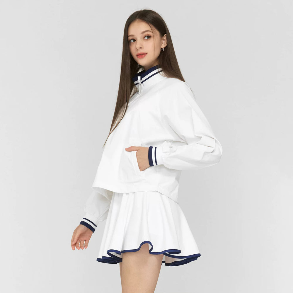 跨境防晒网球服女套装长袖专业美式风网球裙卫衣羽毛球外套Tennis