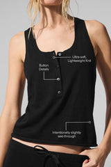 Supernatural Sweater Henley Tank - Black