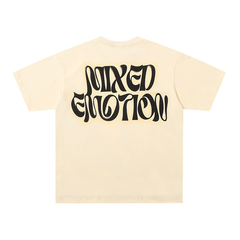 Mixed Emotion Beach Soda‑Drinking Cherub Oversized Graphic Tee