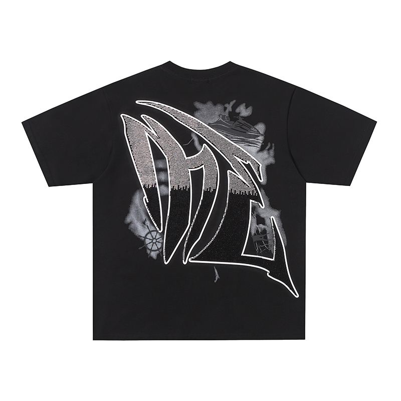 Mixed Emotion Water‑Sport Angel Rhinestone Graphic Oversized Tee